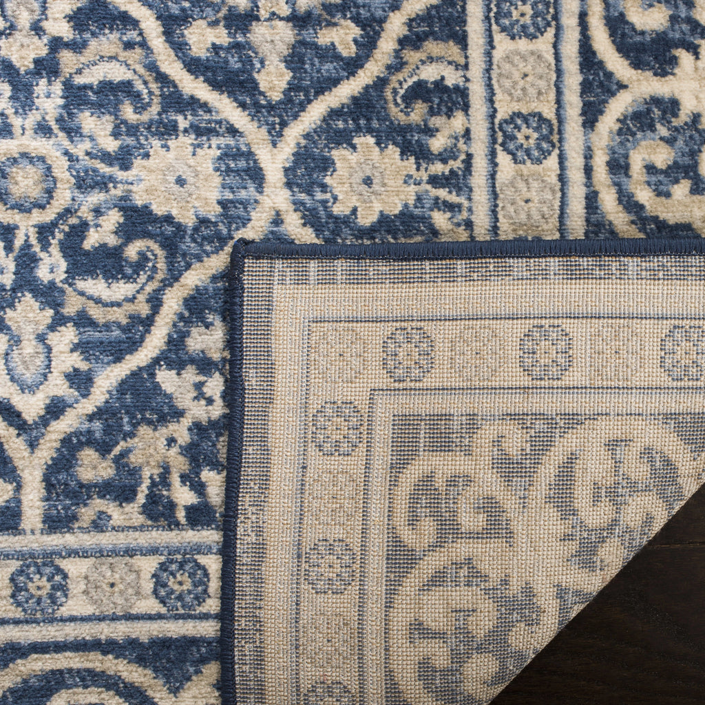Navy Light Grey Geometric Area Rug M68899