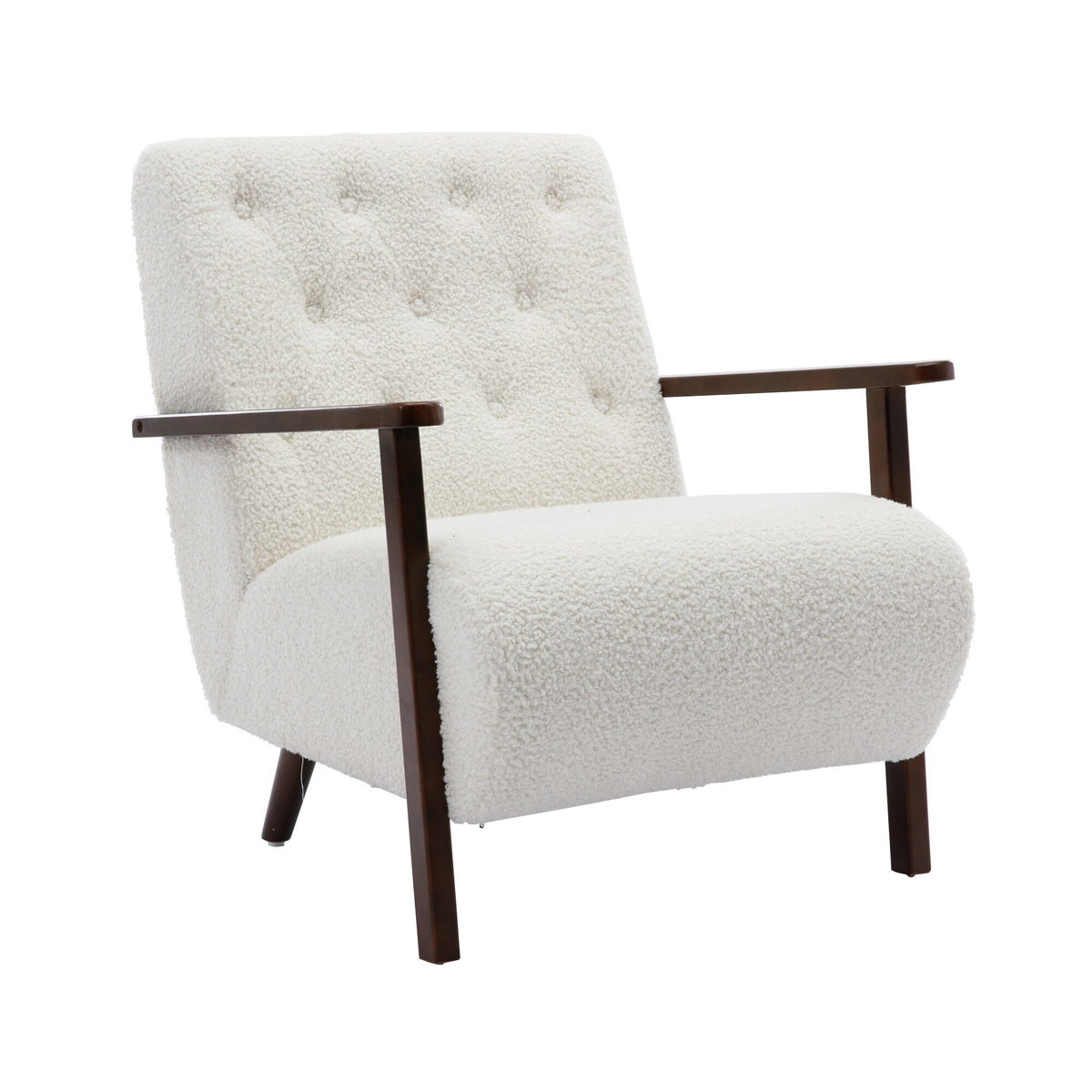 White Microsuede Accent Arm Chair E97681