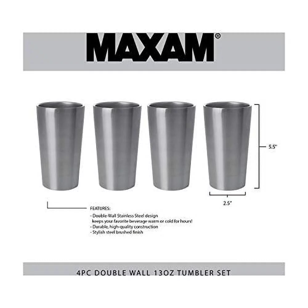 4 Piece Double Wall Stainless Steel Tumbler Set B5546