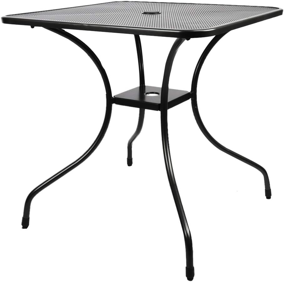 Outdoor Cast Iron Square Bistro Table with Umbrella Hole O68043