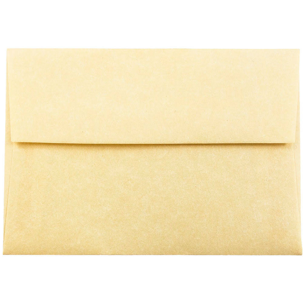 4Bar A1 Invitation Envelopes, 3 5/8 x 5 1/8, Parchment Antique Gold Recycled, 1000/Carton, Yellow T375