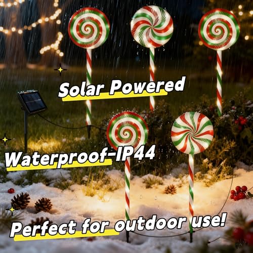 5 Pack Solar Powered Christmas Pathway Lights M210477