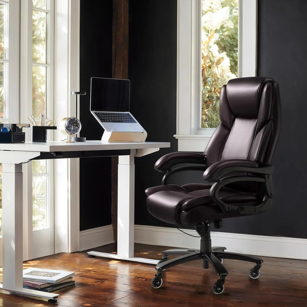 Heavy Duty Big and Tall Office Chair 500lbs High Back PU Leather Executive Desk Chair H992997