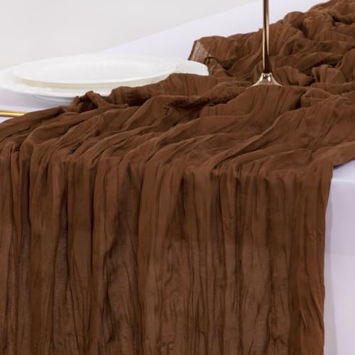 Burgundy Red Cheesecloth Table Runner 120 inch F161861