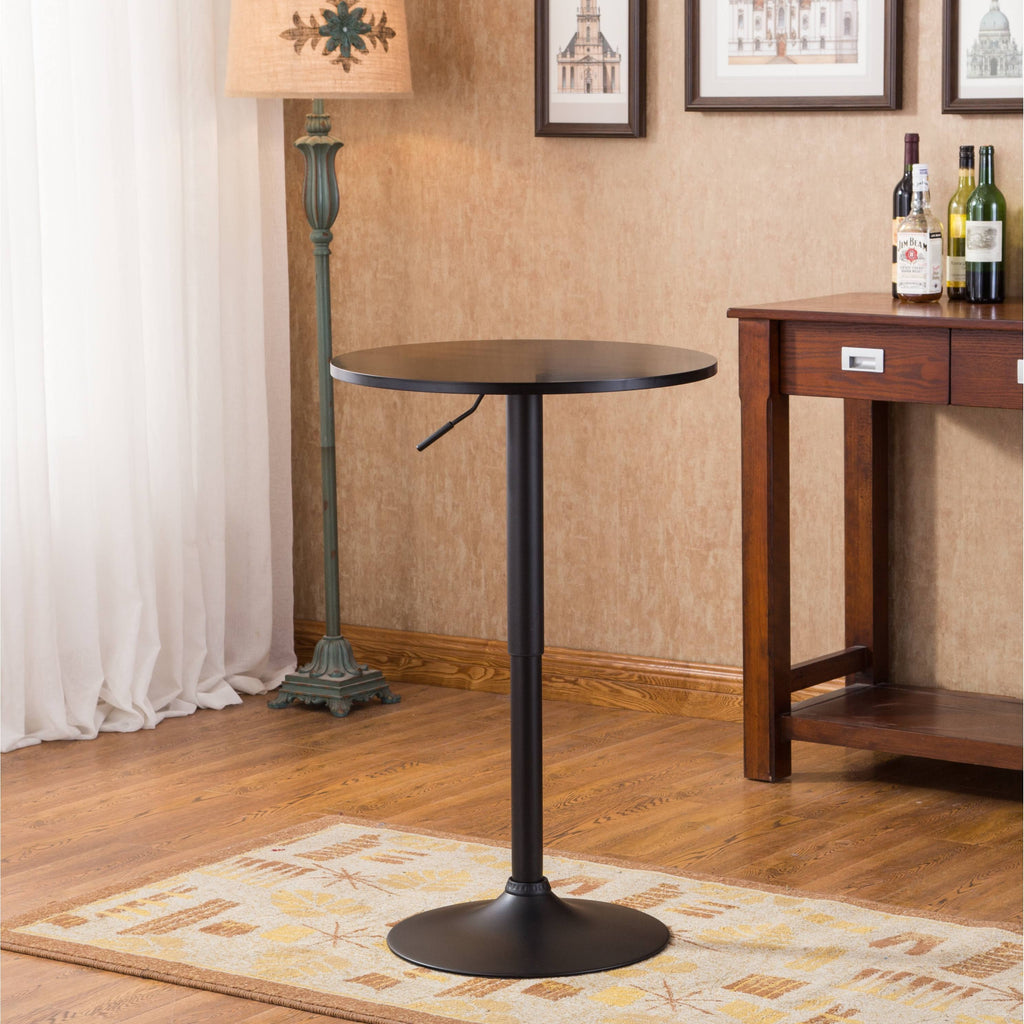 Black Round Adjustable Height Metal Bar Table L460739