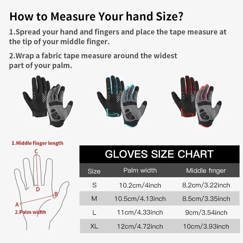 Full Finger Breathable Gel Pad Cycling Gloves A442