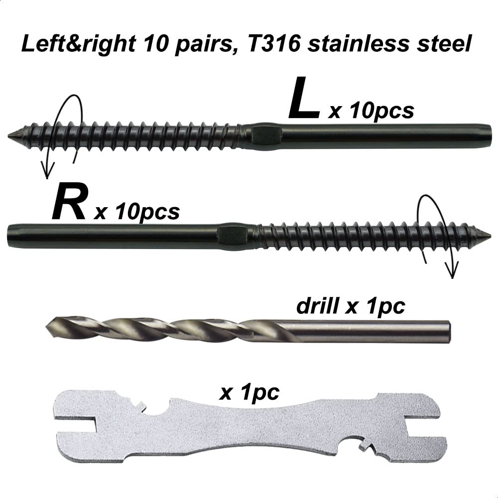 Black Cable Railing Hardware Kit, 10 Pairs C841190