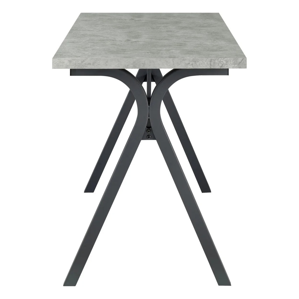 60 Inch Rectangular Writing Desk Light Gray Wood Top Dark Gray Metal F4000