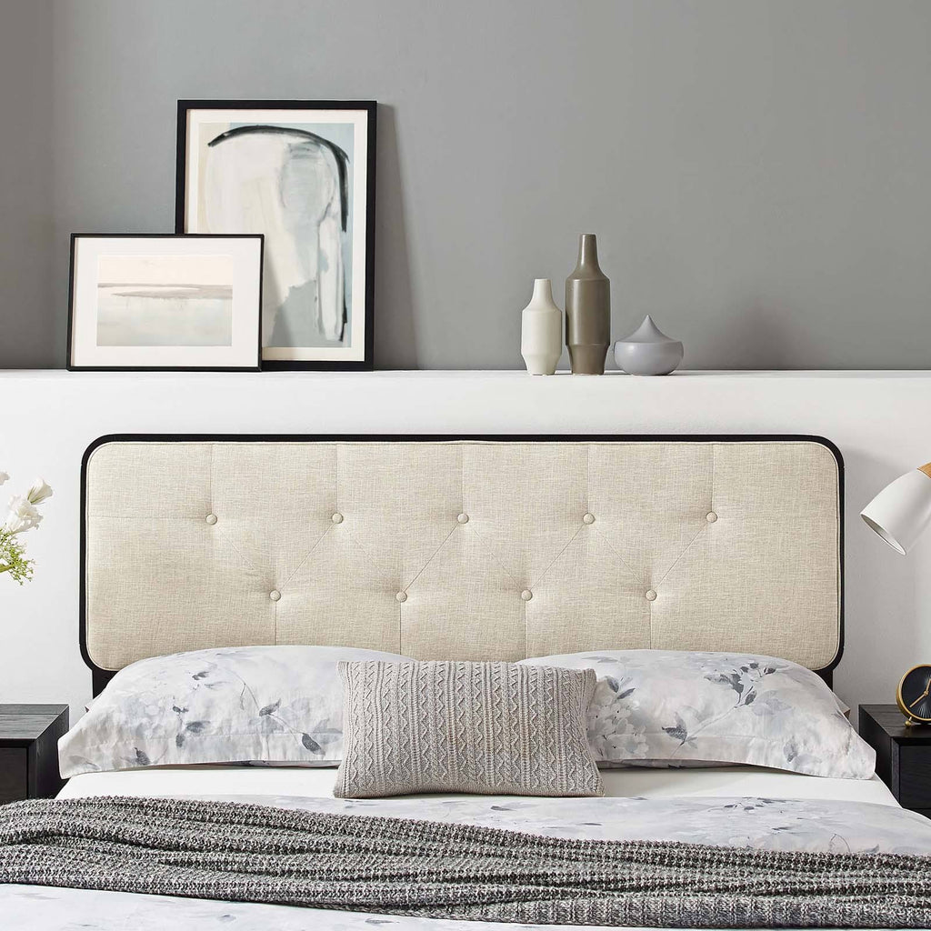 Tufted Twin Fabric and Wood Headboard F802172