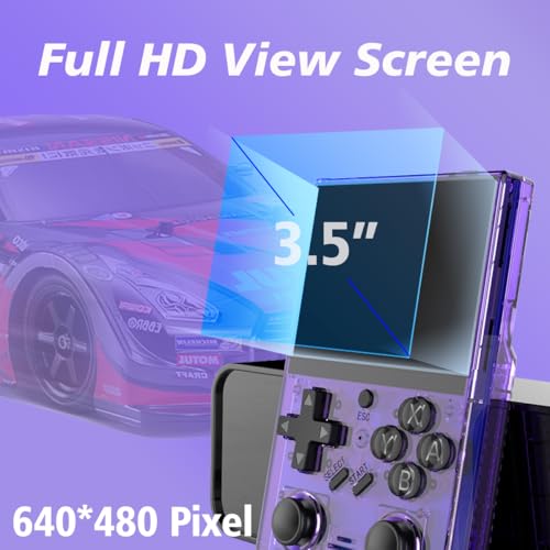 Handheld Gaming Device with 3.5'' IPS Screen, 64G TF Card, Purple A478