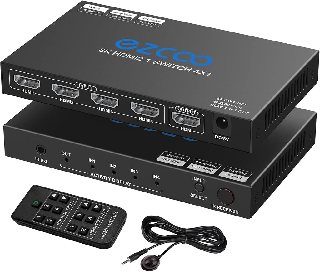 HDMI Matrix 4x2 4K 60Hz HDR 10 EDID Switch Pack of 2 K750