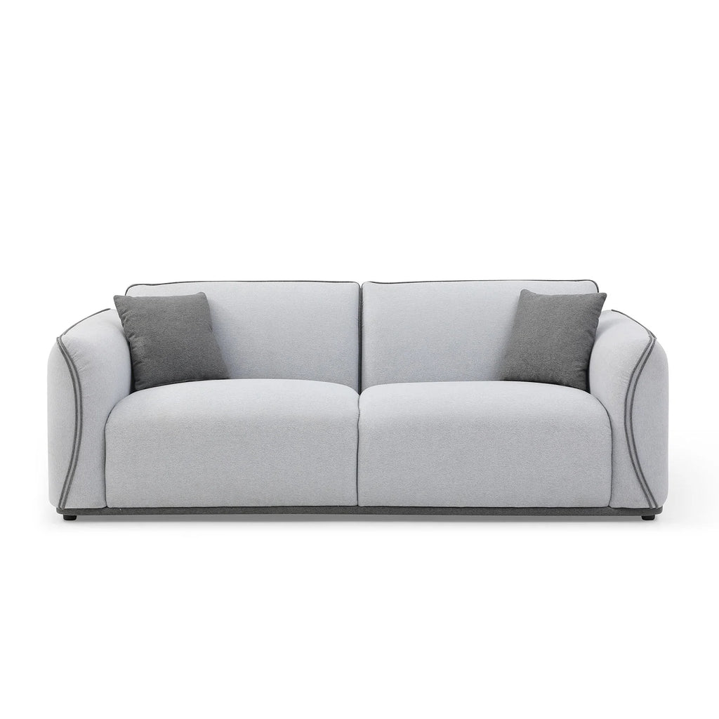 Beige Fabric Upholstered Sofa with Pillows L2395