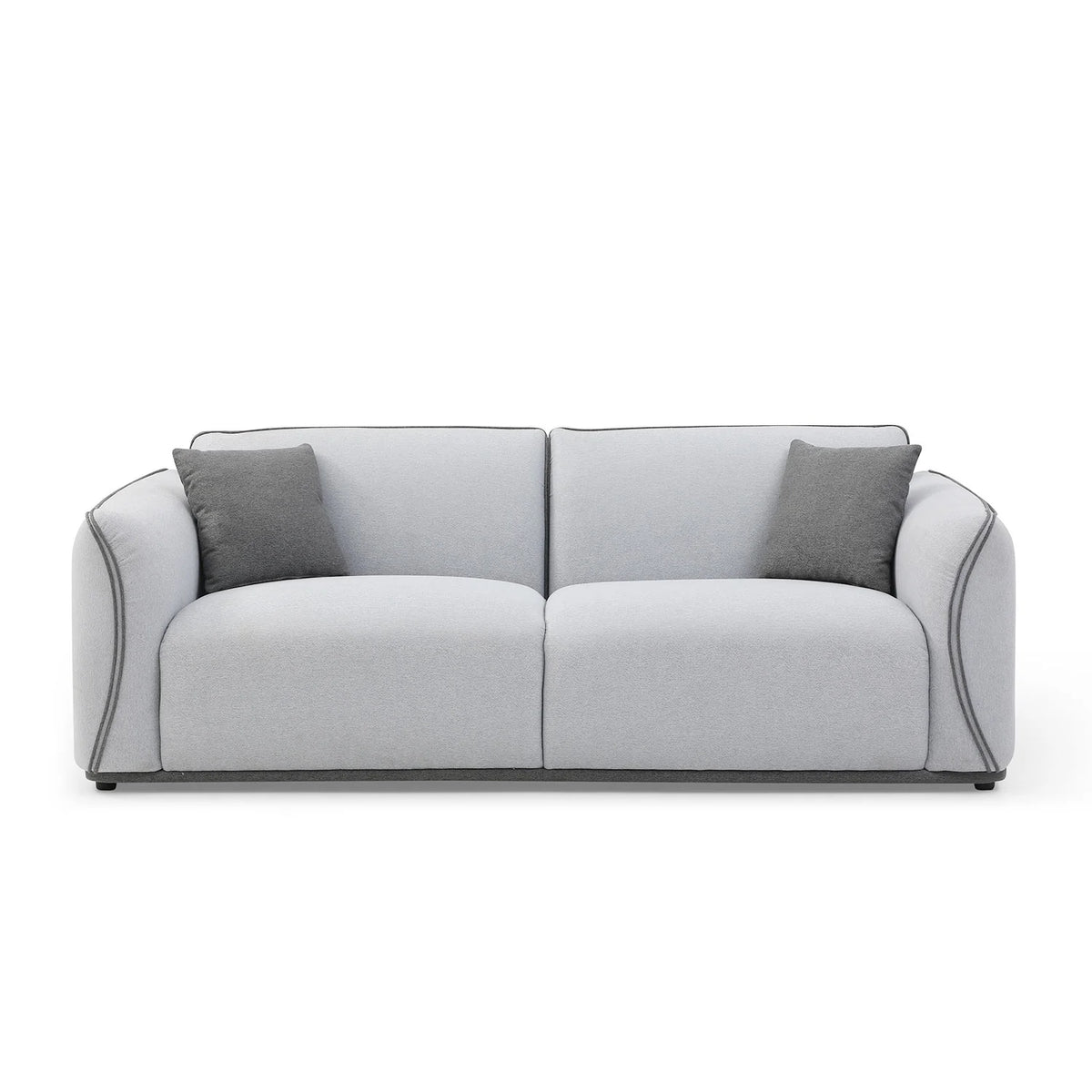 Beige Fabric Upholstered Sofa with Pillows L2395