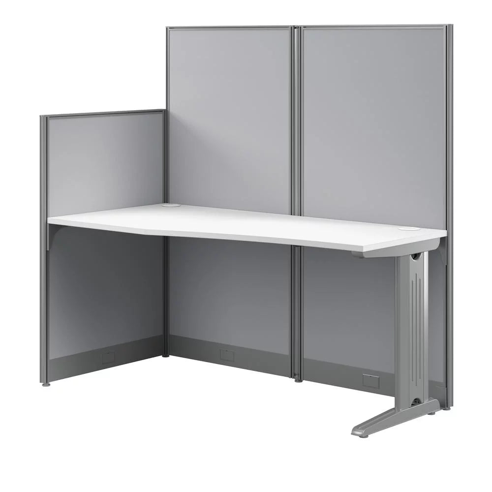 Engineered Wood Straight Cubicle Desk in Pure White A43302