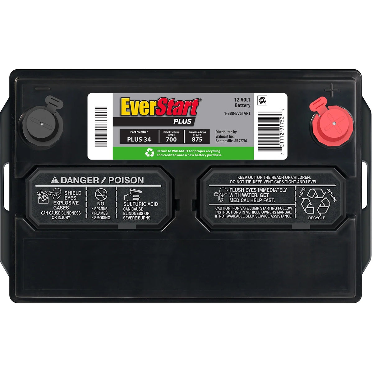 Lead Acid Automotive Battery, Group Size 34 12 Volt, 700 CCA B852549