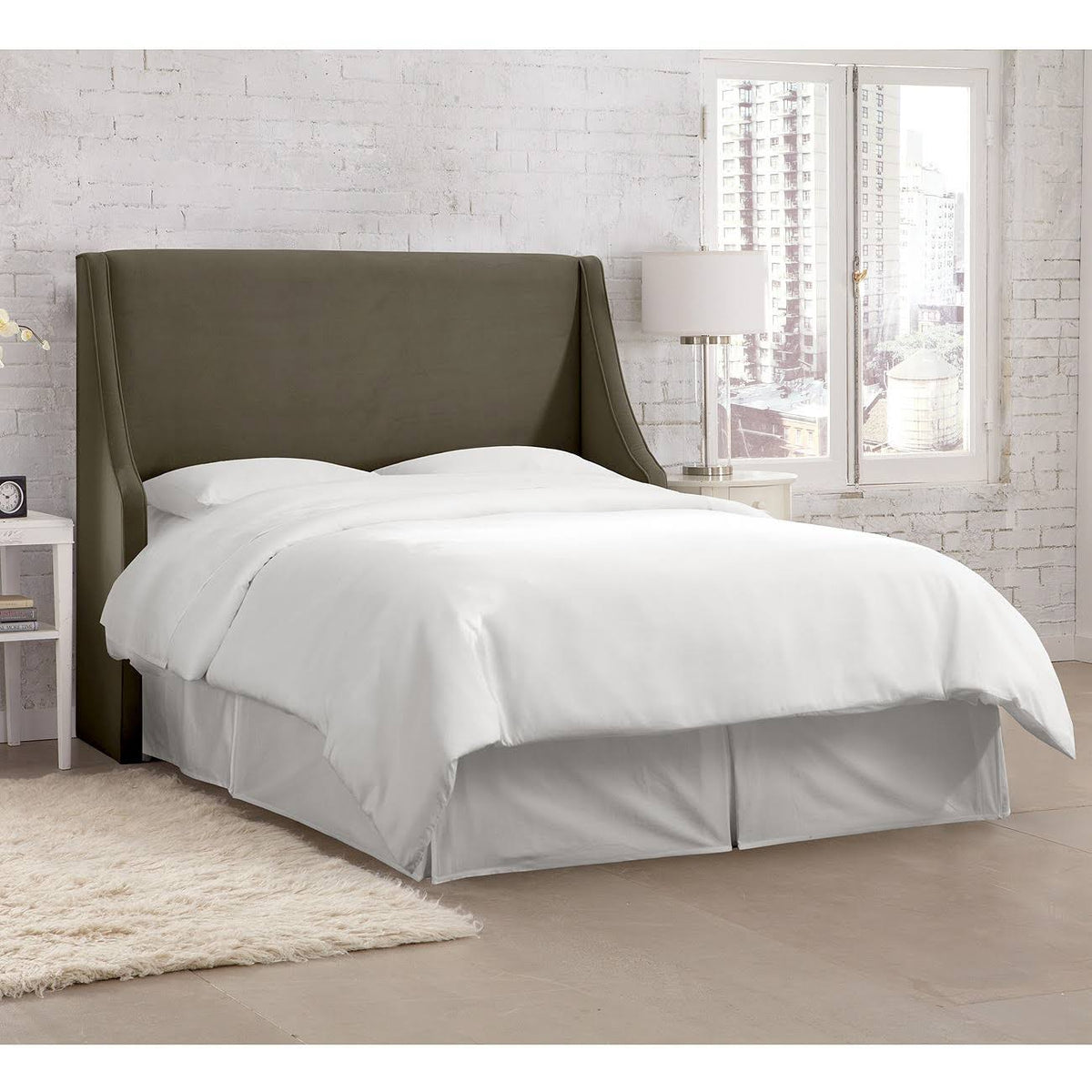 California King Velvet Wingback Headboard F725