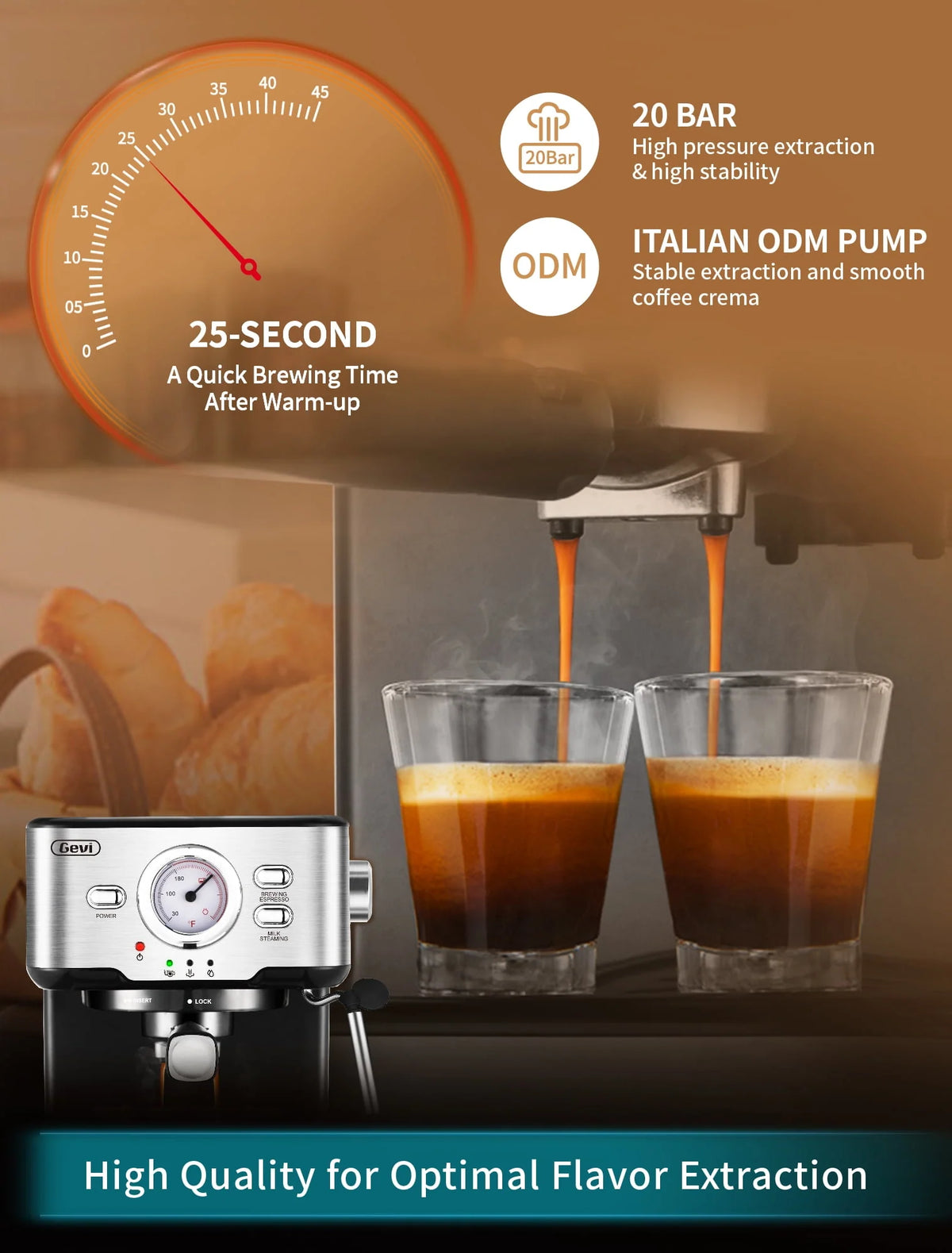 15 Bar Espresso Machine with Steamer L20732