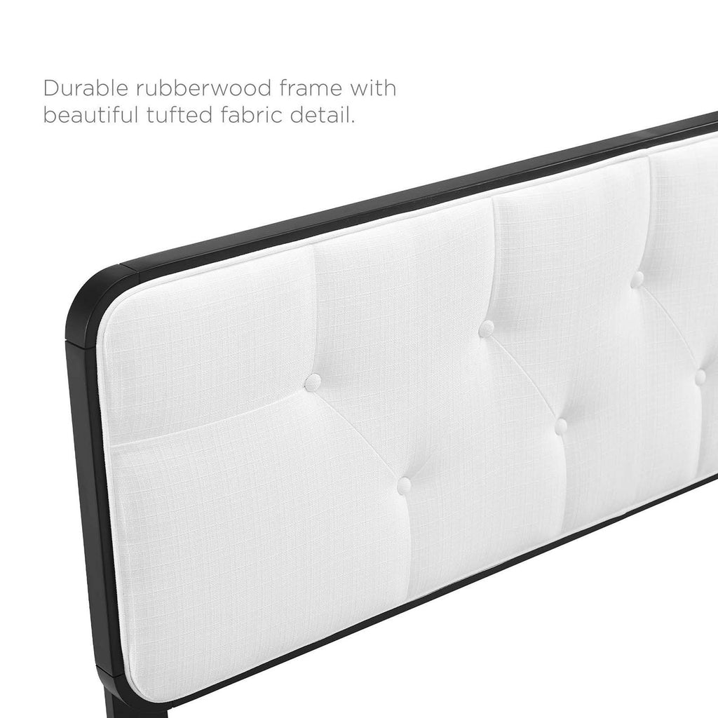 Tufted Twin Fabric and Wood Headboard F802172