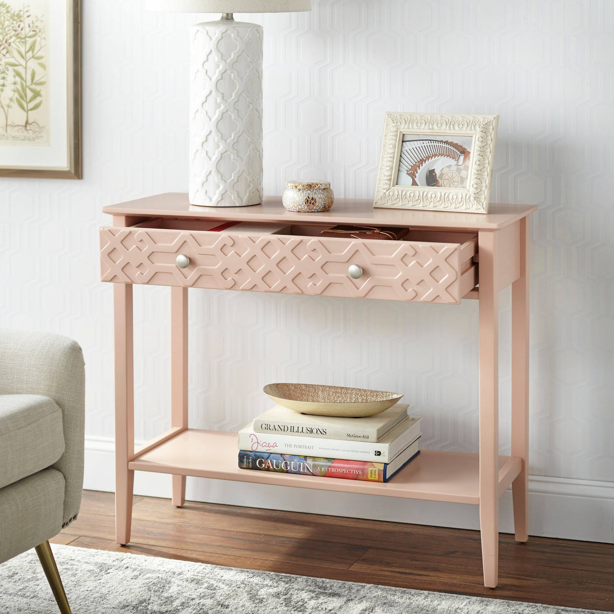 White Console Table B4790