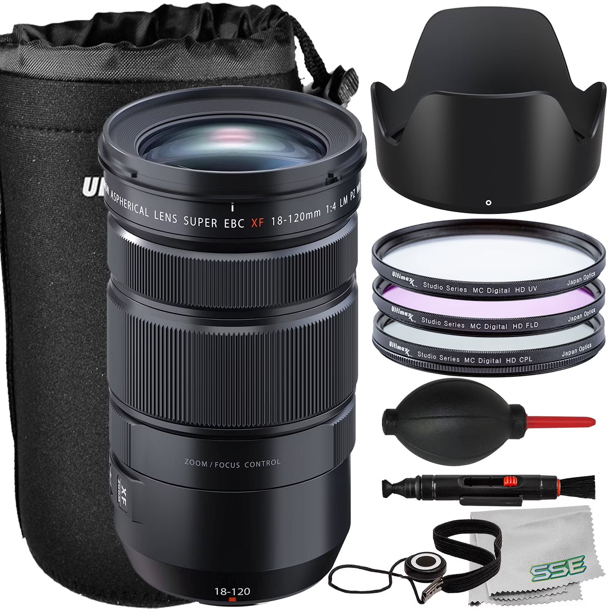 FUJIFILM XF 18-120mm f/4 LM PZ WR Lens Bundle 13pc Bundle V963525