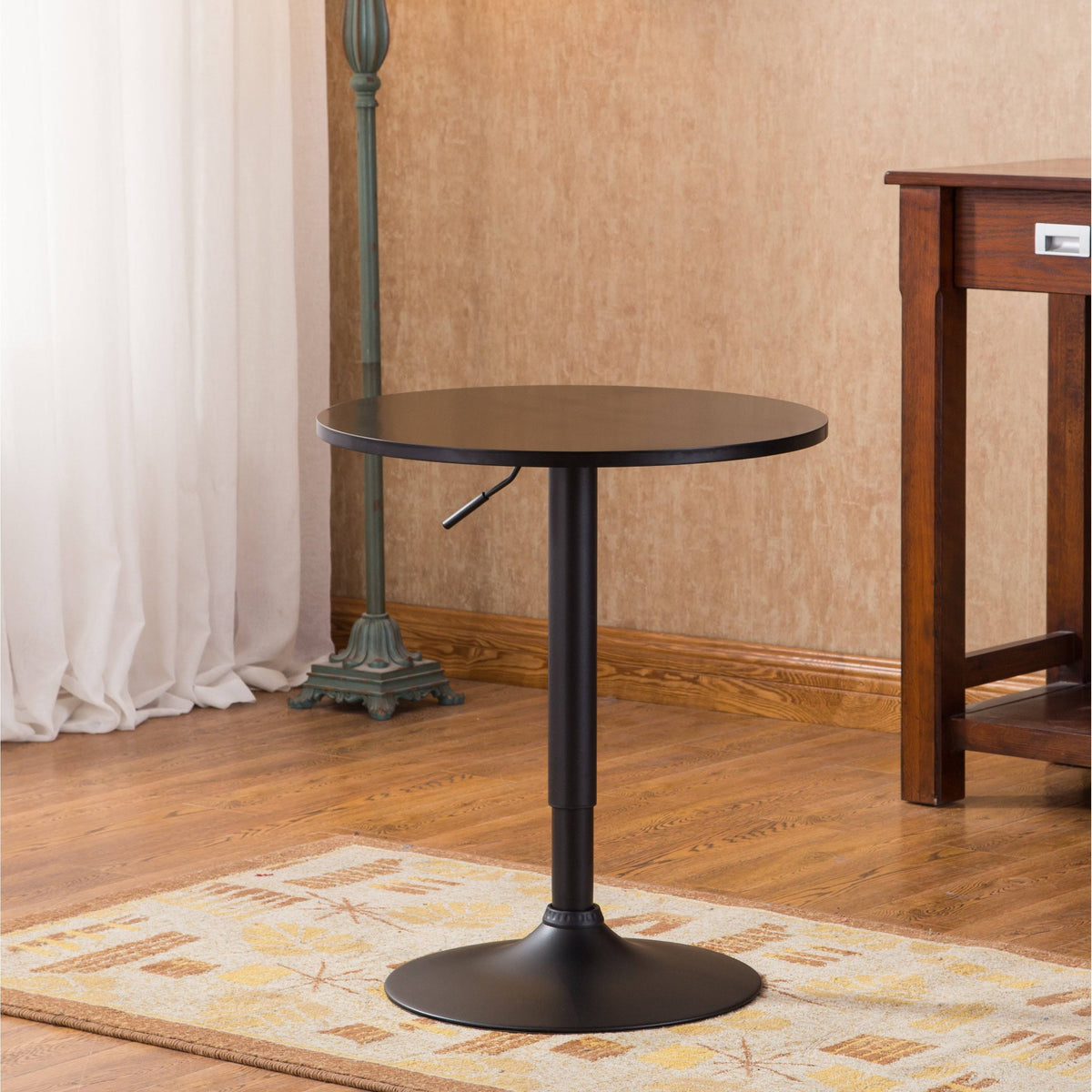 Black Round Adjustable Height Metal Bar Table L460739
