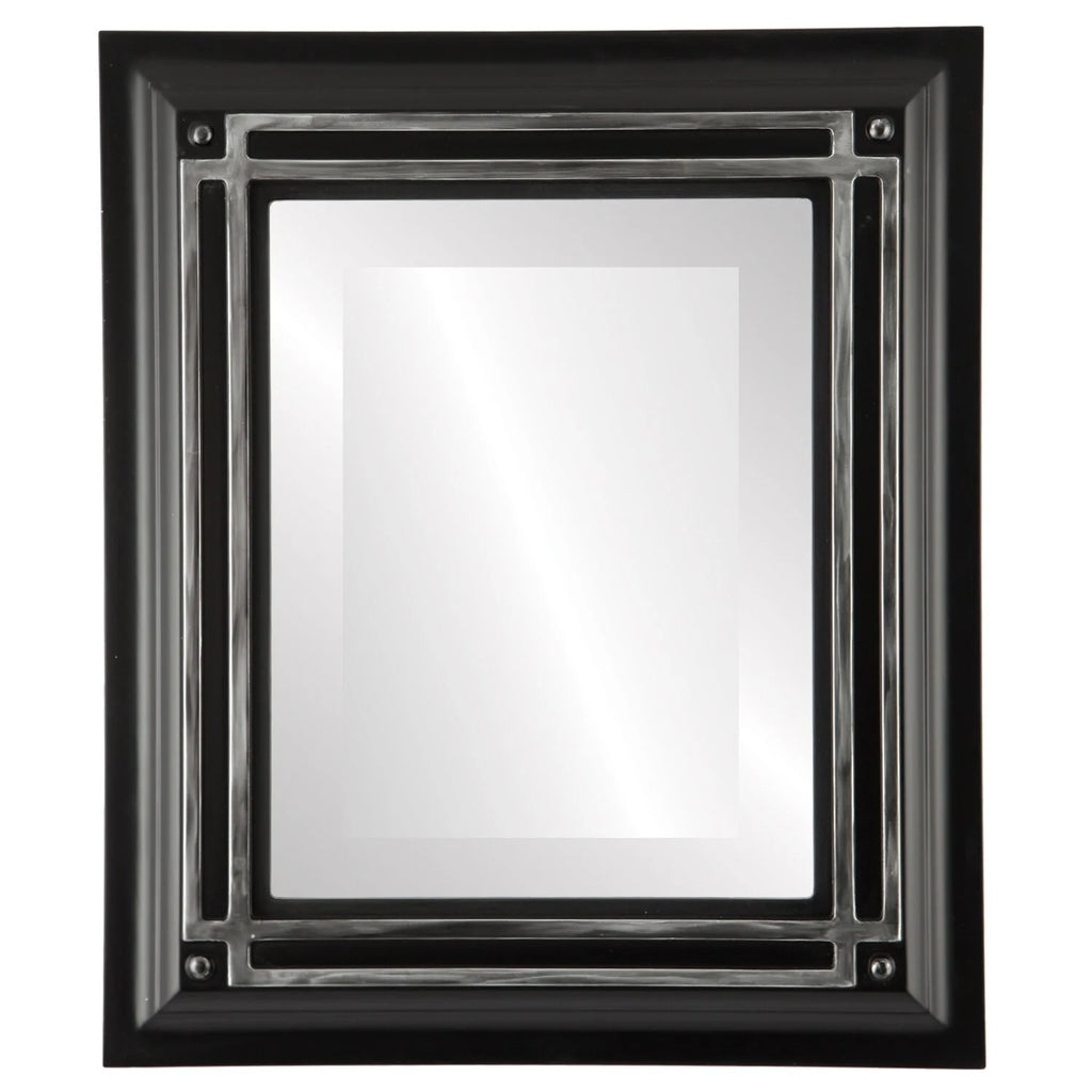 Matte Black Framed Rectangle Mirror 26x30 B844496
