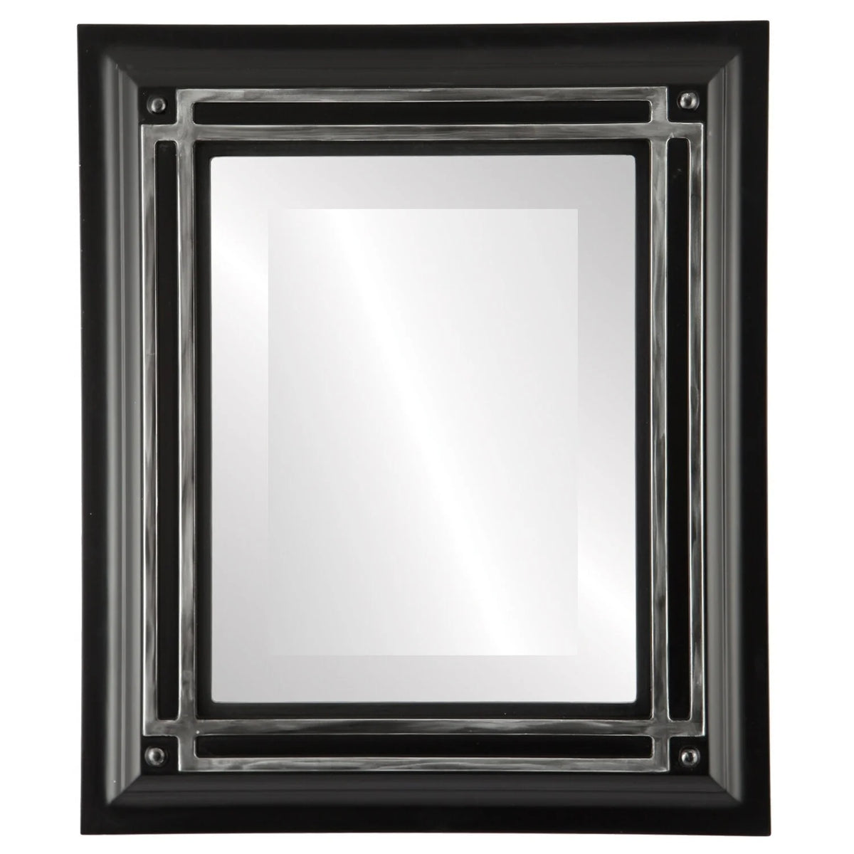 Matte Black Framed Rectangle Mirror 26x30 B844496