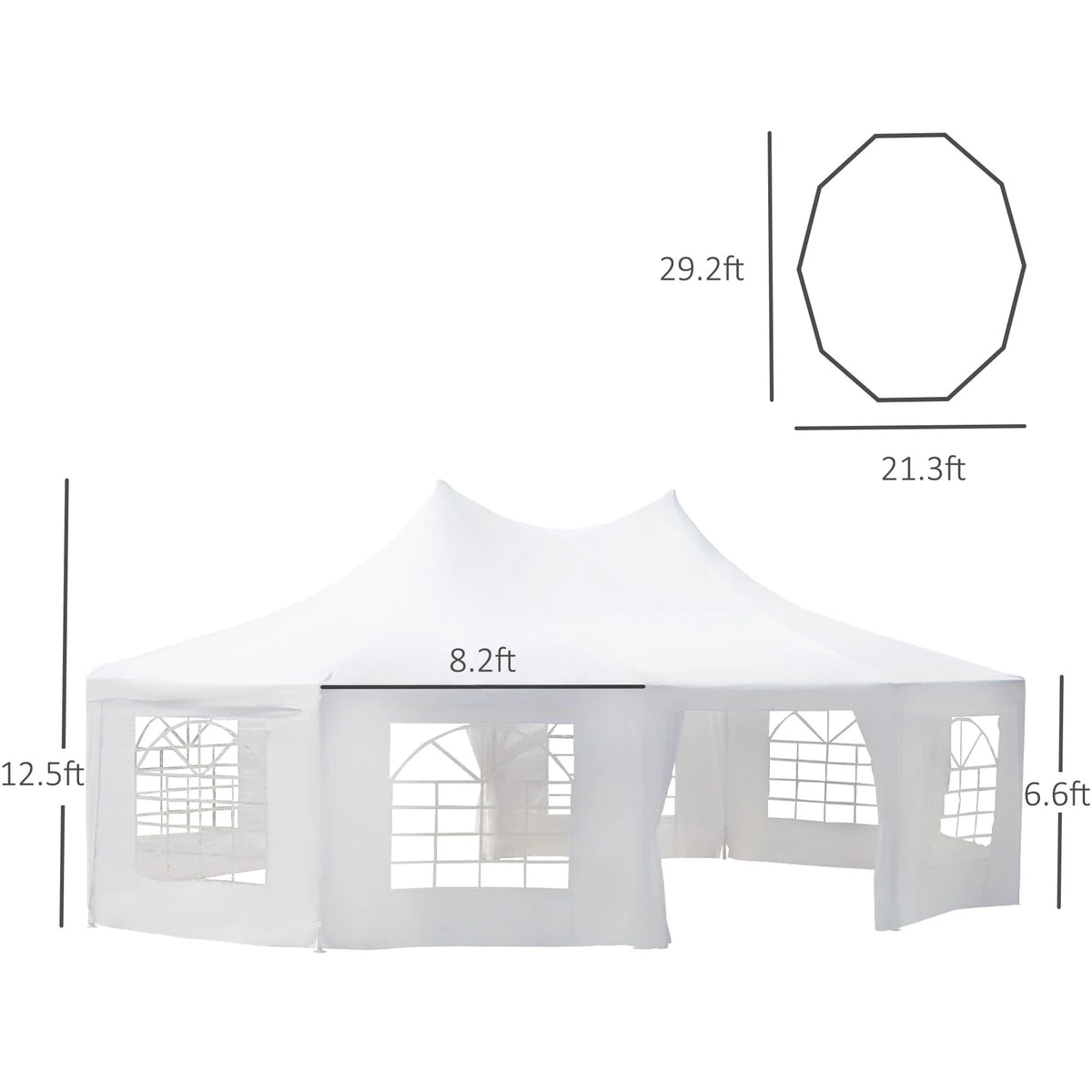 Canopy Party Event Tent with 2 Pull-Back Doors and Windows T411568