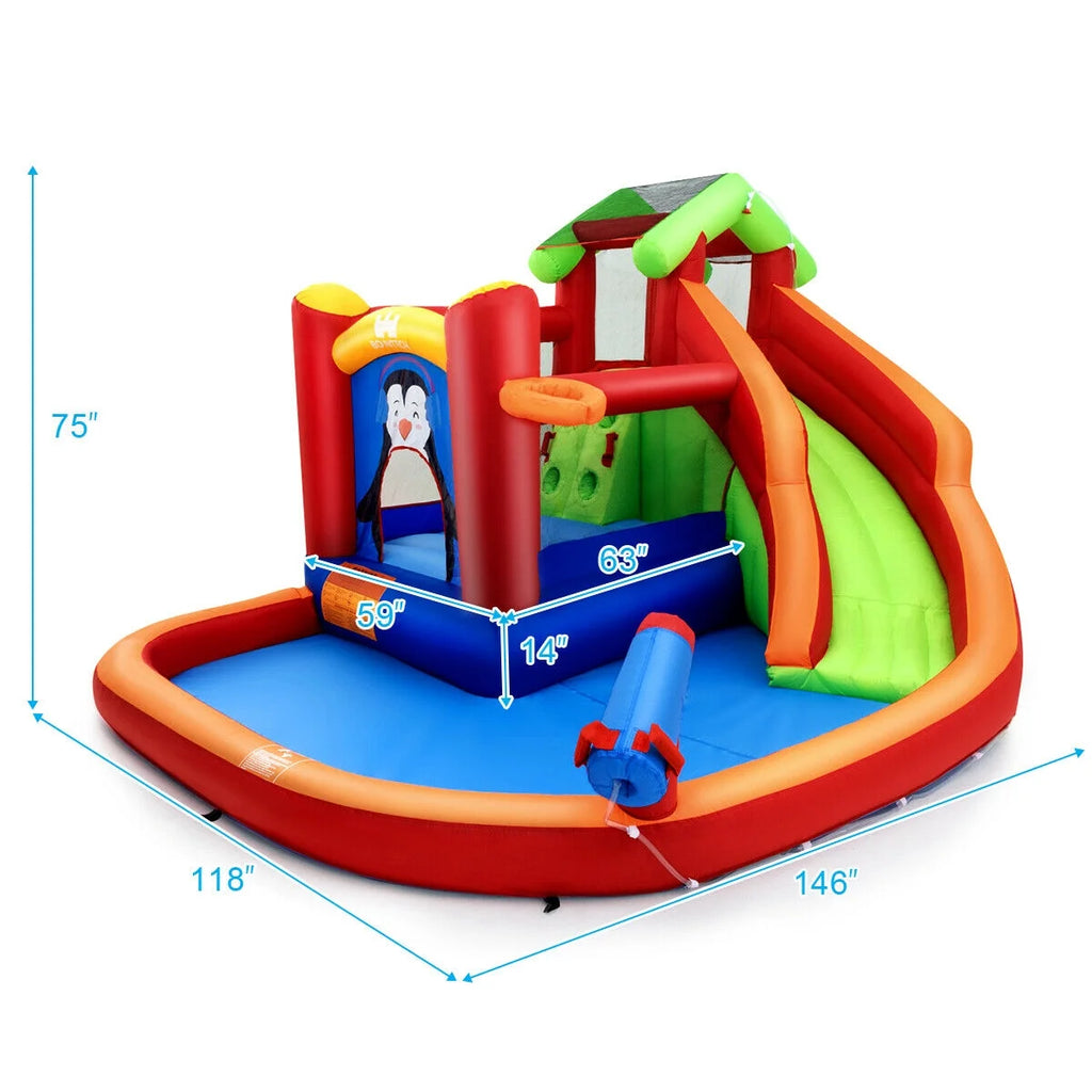 Inflatable Slide Bounce House with Splash Pool G82993