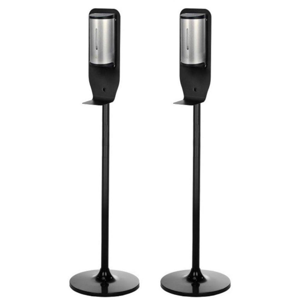 Stainless Steel 800 ml Automatic Gel Sanitizer Hand Soap Dispenser with Black Stand (2-Pack) Y2593