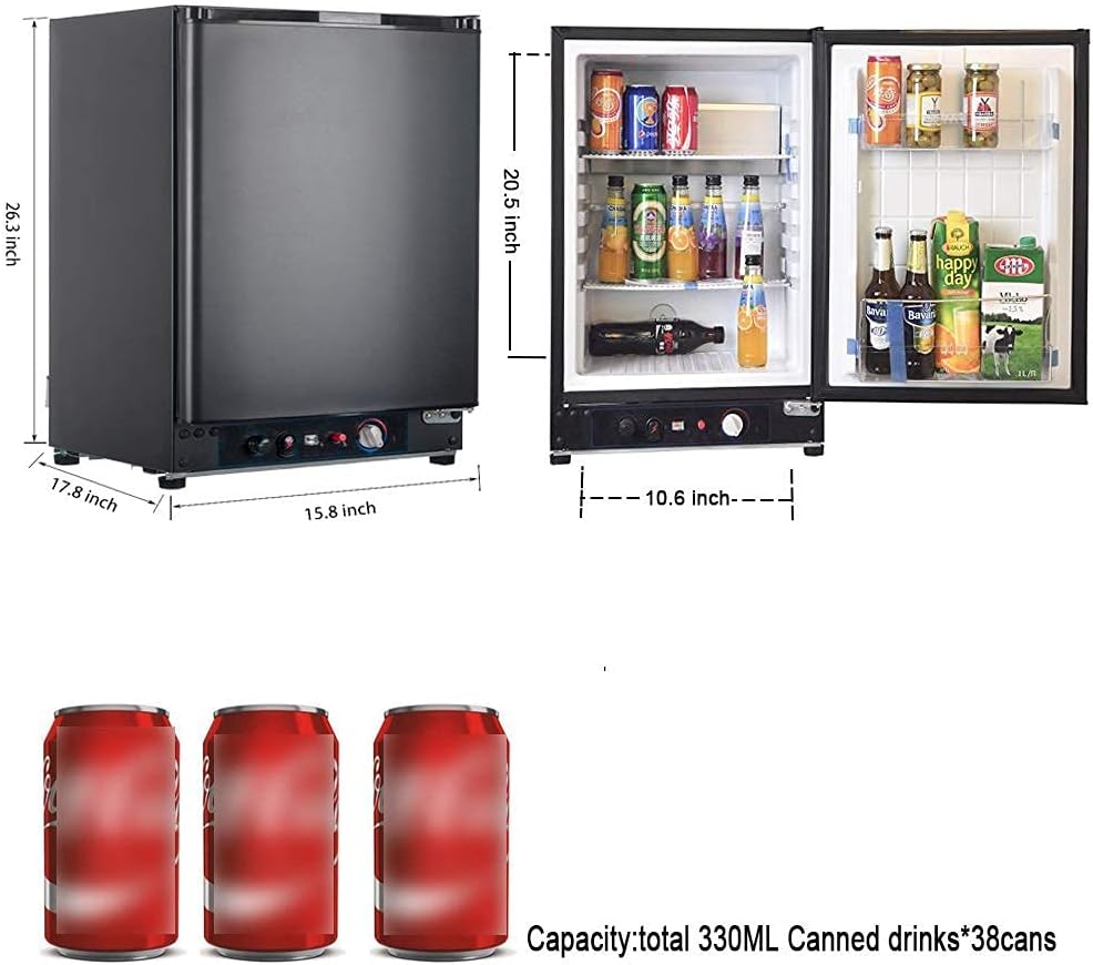 Black 3 Way Propane Refrigerator 2.1 Cu.Ft O4514