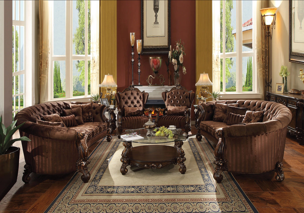 Brown Velvet Sofa with 5 Pillows M406533