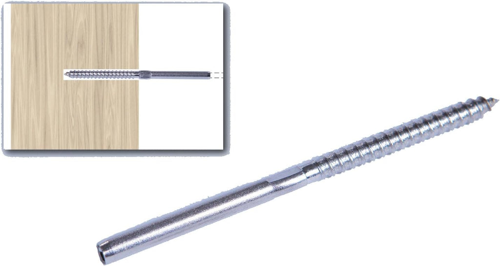 Stainless Steel Hand-Crimp Lag Stud for 1/8 Cable, Lot of 10 D27148