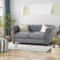 Dark Gray Green Chesterfield Loveseat Sofa M137