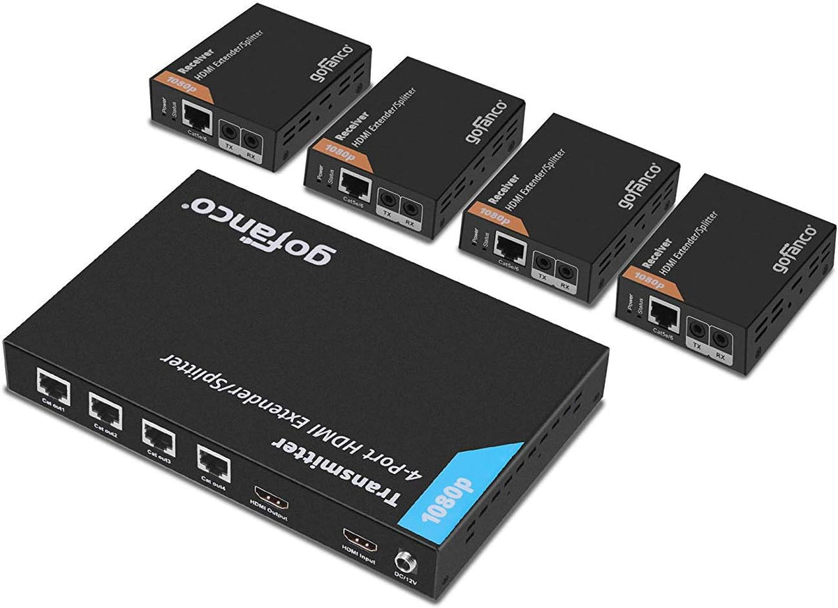 HDMI Extender Splitter 1080p Over Cat5e/Cat6/Cat7 Ethernet Cable T69984