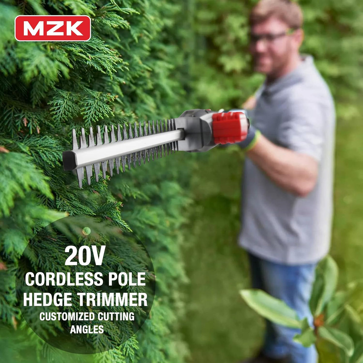 20V 21.3" Cordless Pole Hedge Trimmer with Steel Blade D818236