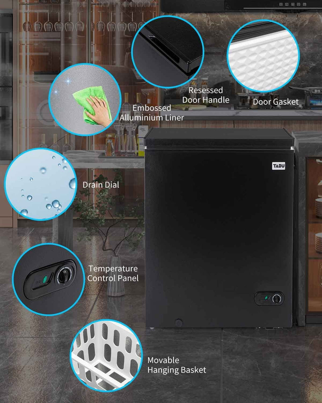 10.0 Cu Ft Black Chest Freezer with Removable Basket M26654