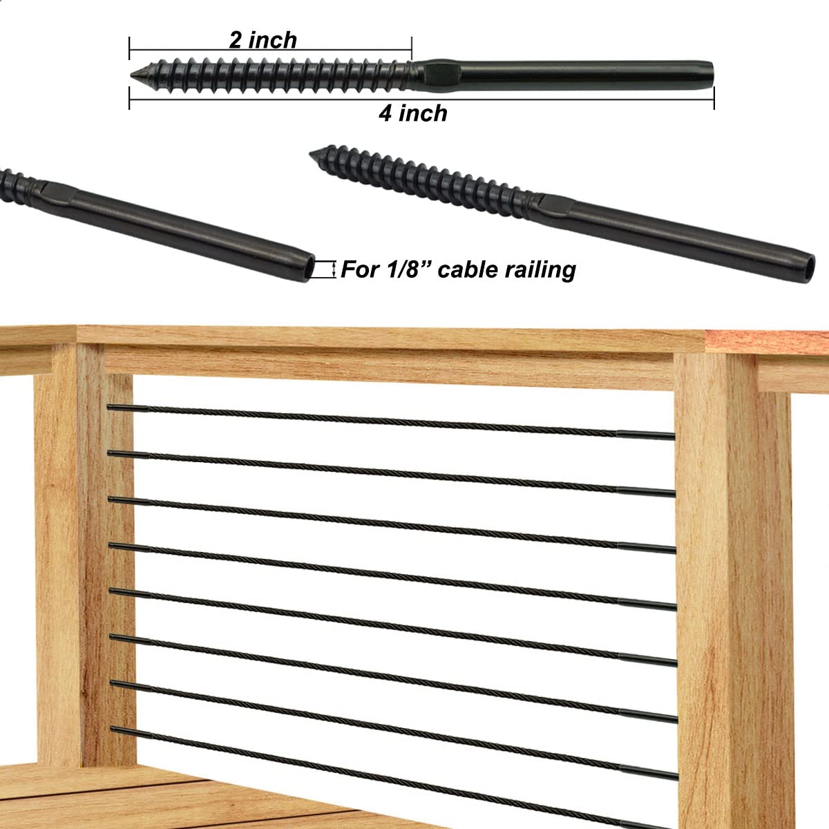 Black Cable Railing Hardware Kit, 10 Pairs C841190
