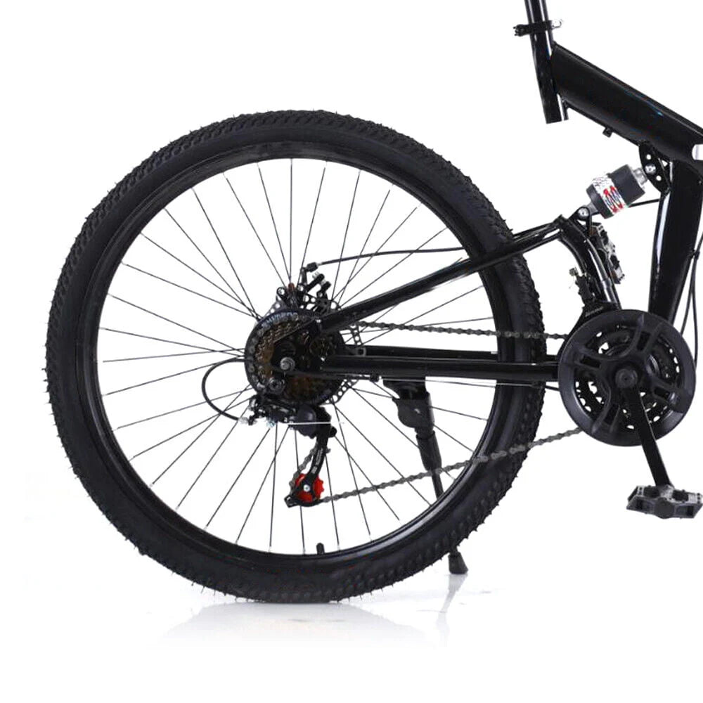 21 Speed Folding Mountain Bike Carbon Steel Adults Foldable Bicycle K618