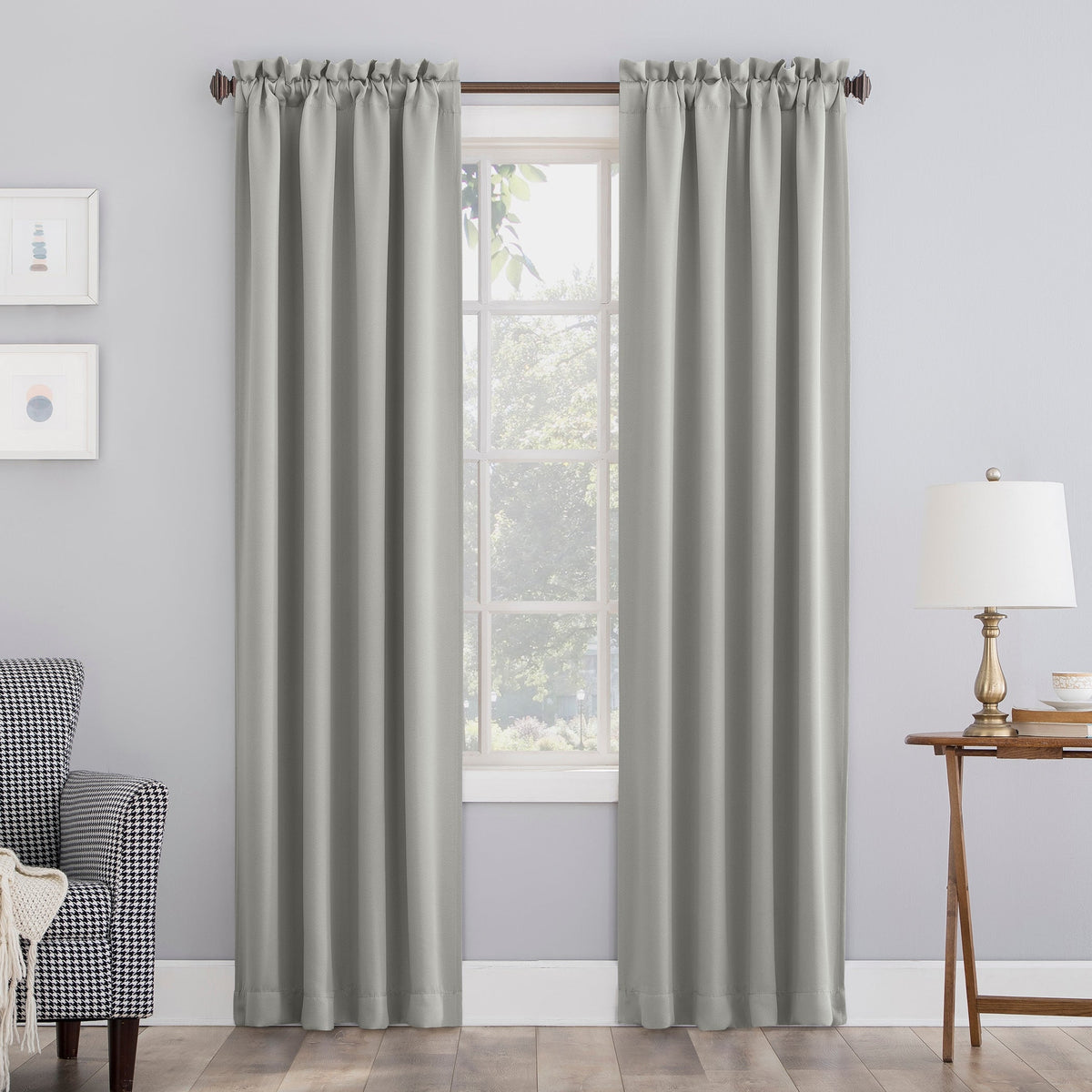 SilverGray Blackout Rod Pocket Curtain Panel F775