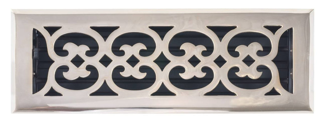Polished Brass Scroll Register with Damper P4794