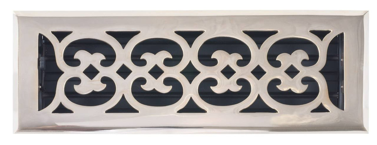 Polished Brass Scroll Register with Damper P4794