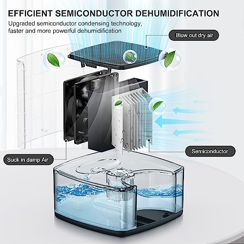 White 30 OZ Portable Small Dehumidifier with Auto-Off O805