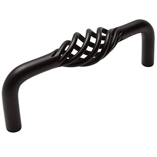 Flat Black 25 Pack Cabinet Handle Pull 3-3/4 inch Hole Centers O248