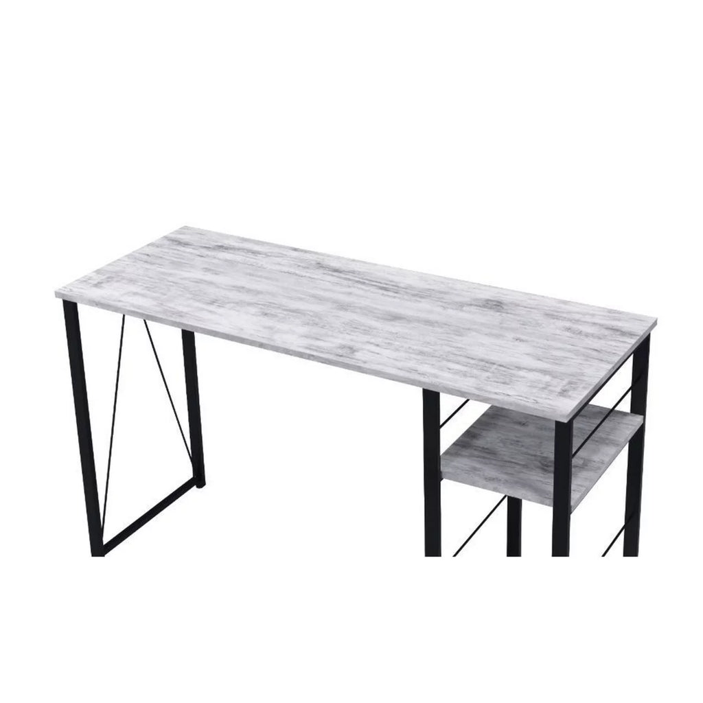 Antique White and Black Writing Desk with Rustic Wood Finish G88706
