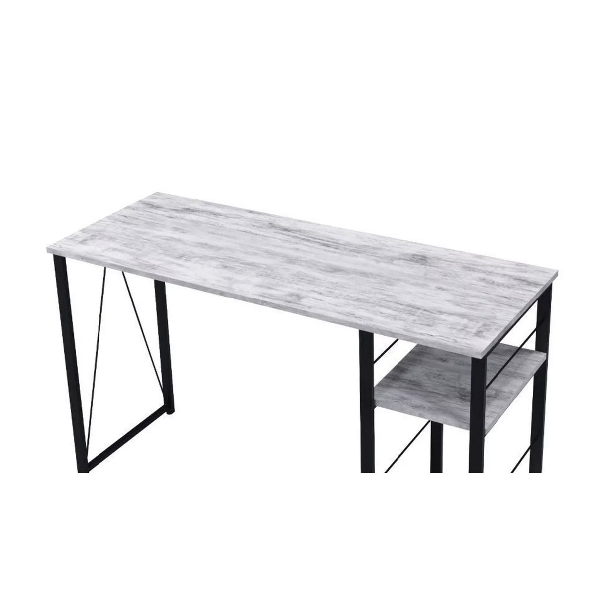 Antique White and Black Writing Desk with Rustic Wood Finish G88706