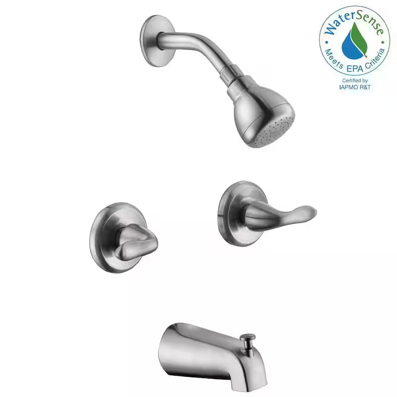2-Handle 1-Spray Tub and Shower Faucet 1.8 GPM Brushed Nickel Y49722